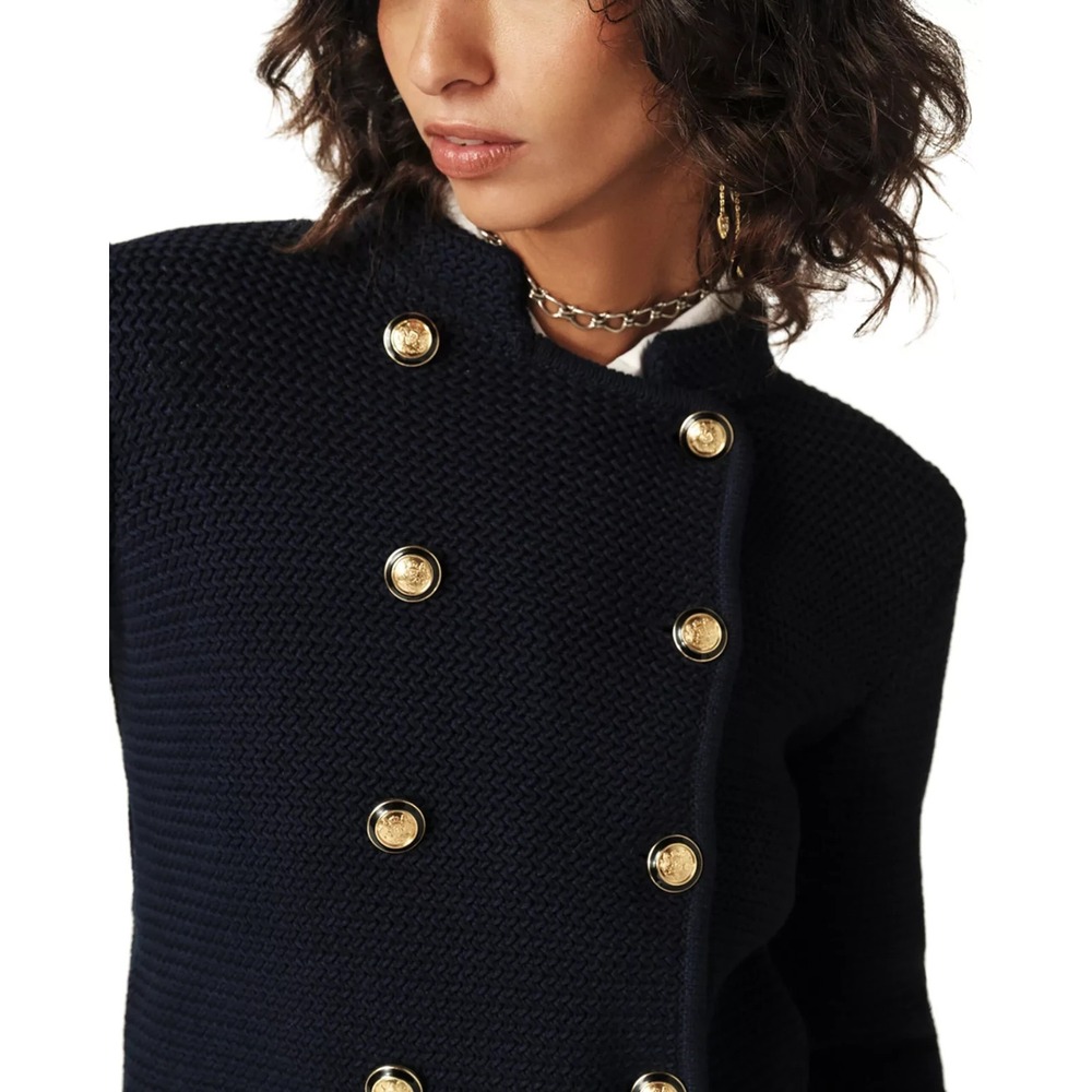 Ba&sh Womens Louman Cardigan in Navy Marine Size 2 - Picture 4 of 10